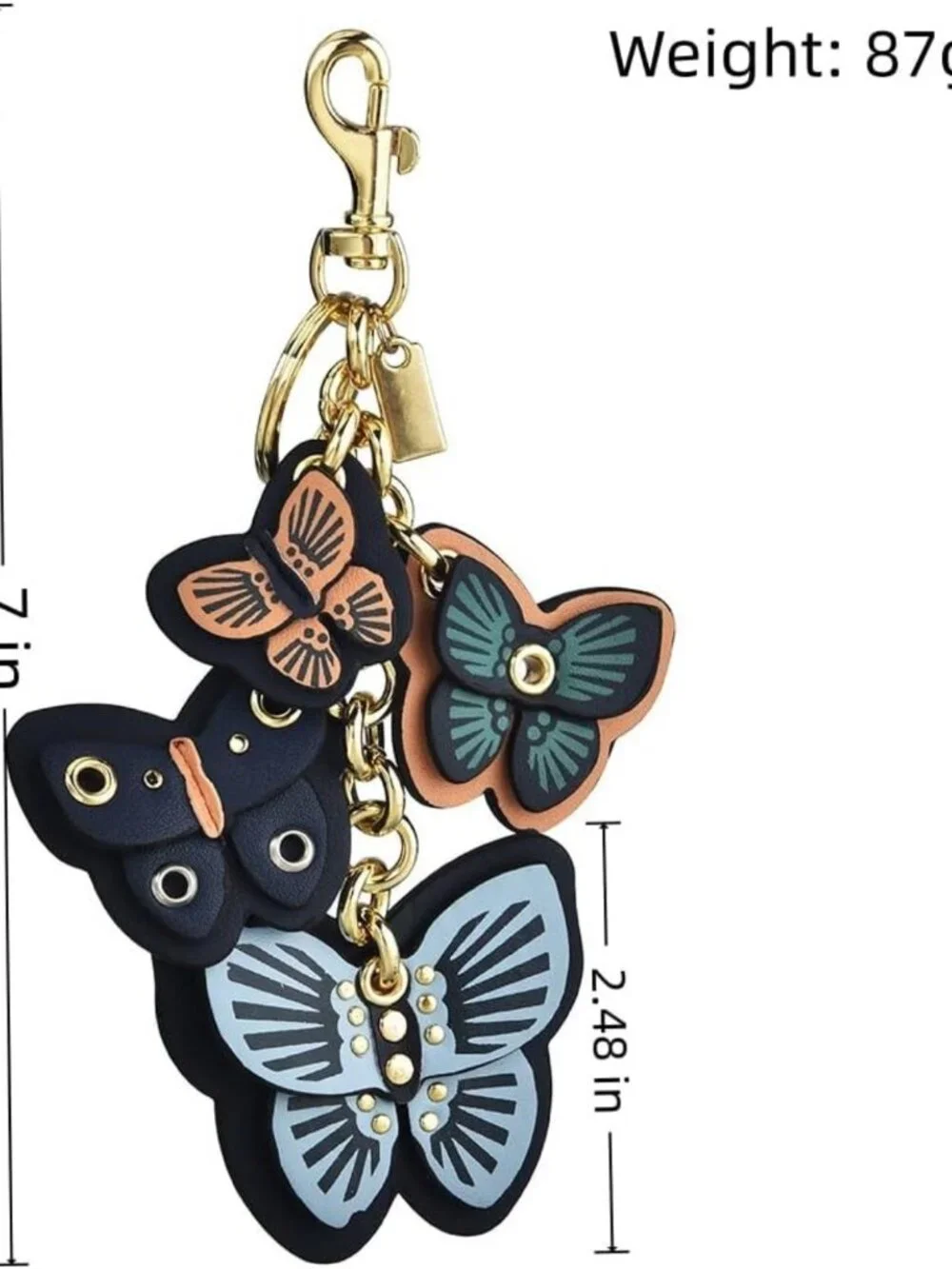Chic Leather Butterfly Bag Charm | Stylish Purse Keychain for Handbags